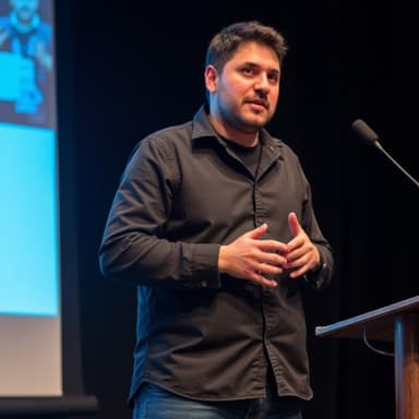 Hayreddin Tüzel speaking at a conference